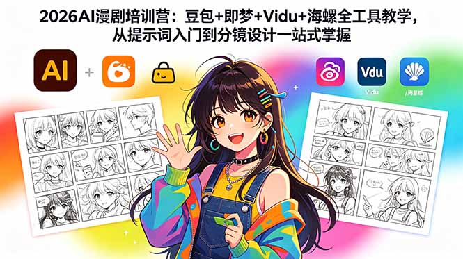 [AI人工智能]（18607期）2026AI漫剧培训营：豆包+即梦+Vidu+海螺全工具教学，从提示词入门到分镜设计一站式掌握-第1张图片-智慧创业网