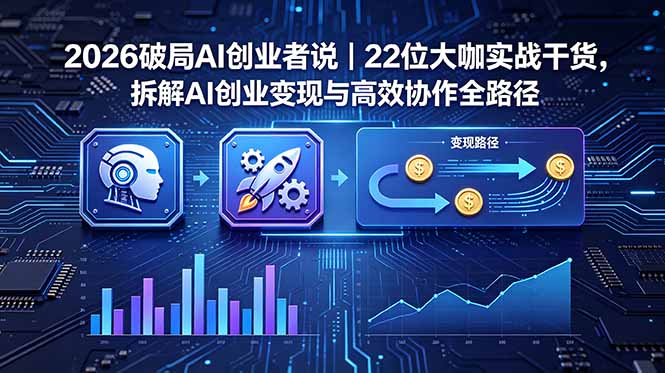 [创业项目]（18628期）2026 破局 AI 创业者说｜22 位大咖实战干货，拆解 AI 创业变现与高效协作全路径-第1张图片-智慧创业网