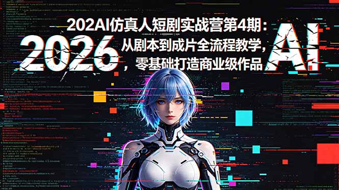 [AI人工智能]（18656期）2026AI仿真人短剧实战营第4期：从剧本到成片全流程教学，零基础打造商业级作品-第1张图片-智慧创业网