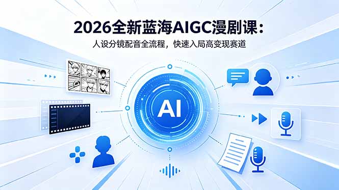 [AI人工智能]（18621期）2026全新蓝海AIGC漫剧课：人设分镜配音全流程，快速入局高变现赛道-第1张图片-智慧创业网