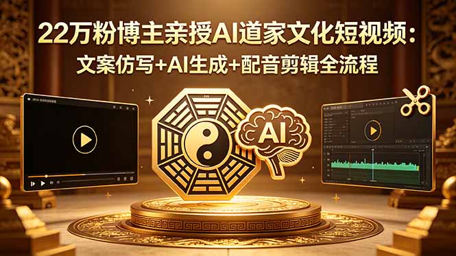 [短视频运营]（18580期）22万粉博主亲授AI道家文化短视频：文案仿写+AI生成+配音剪辑全流程-第1张图片-智慧创业网