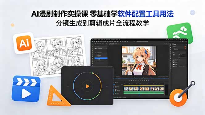 [AI人工智能]（18605期）AI漫剧制作实操课 零基础学软件配置工具用法 分镜生成到剪辑成片全流程教学-第1张图片-智慧创业网