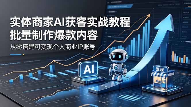 [引流涨粉]（18572期）实体商家AI获客实战教程：批量制作爆款内容，从零搭建可变现个人商业IP账号-第1张图片-智慧创业网