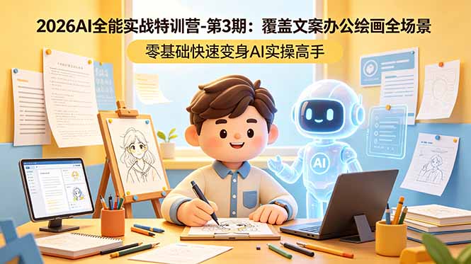 [AI人工智能]（18573期）2026AI全能实战特训营-第3期：覆盖文案办公绘画全场景 零基础快速变身AI实操高手-第1张图片-智慧创业网