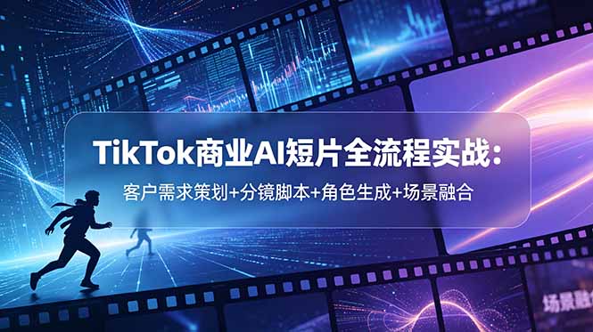 [国外项目]（18678期）TikTok商业AI短片全流程实战：客户需求策划+分镜脚本+角色生成+场景融合-第1张图片-智慧创业网