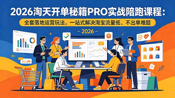 [国内电商]（18844期）2026淘天开单秘籍PRO实战陪跑课程：全套落地运营玩法，一站式解决淘宝流量低、不出单难题