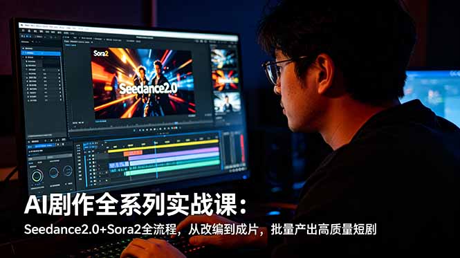 [AI人工智能]（18647期）AI剧作全系列实战课：Seedance2.0+Sora2全流程，从改编到成片，批量产出高质量短剧-第1张图片-智慧创业网