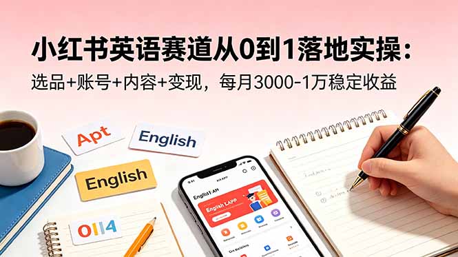 [小红书]（18771期）小红书英语赛道从0到1落地实操：选品+账号+内容+变现，每月3000-1万稳定收益-第1张图片-智慧创业网