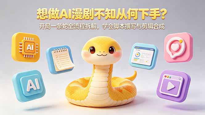 [虚拟项目]（18550期）想做AI漫剧不知从何下手？开局一条蛇全流程拆解，学会脚本撰写与剪辑合成-第1张图片-智慧创业网