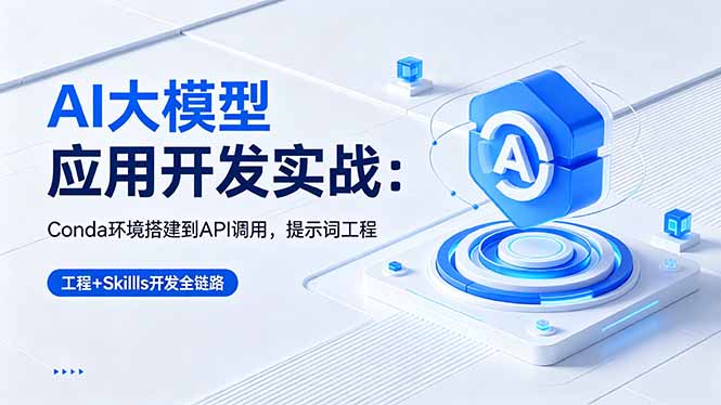 [AI人工智能]（18518期）AI 大模型应用开发实战：Conda环境搭建到API调用，提示词工程+Skills开发全链路-第1张图片-智慧创业网