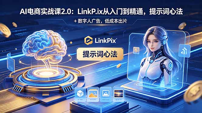 [国内电商]（18655期）AI 电商实战课2.0｜LinkPix 从入门到精通，提示词心法 + 数字人广告，低成本出片-第1张图片-智慧创业网