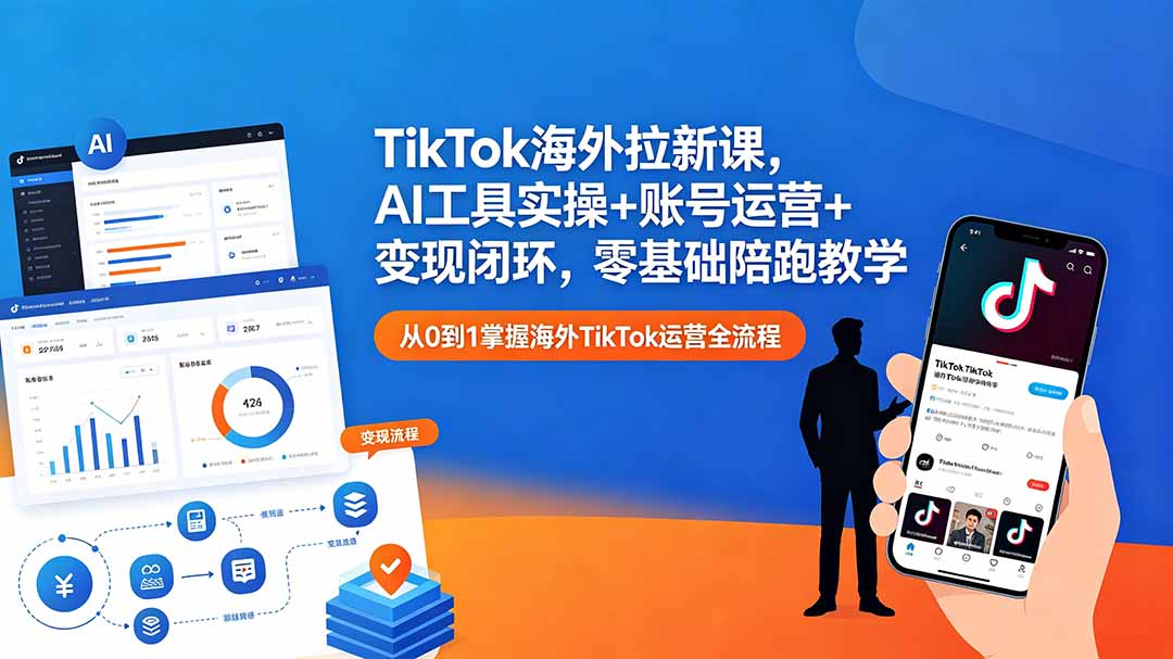 [国外项目]（18522期）TikTok海外拉新课，AI工具实操+账号运营+变现闭环，零基础陪跑教学-第1张图片-智慧创业网