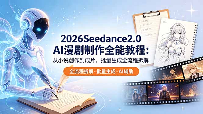[AI人工智能]（18537期）2026Seedance2.0 AI制作全能教程：从小说创作到成片，批量生成全流程拆解-第1张图片-智慧创业网