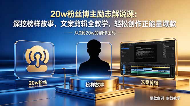 [短视频运营]（18648期）20w粉丝博主励志解说课：深挖榜样故事，文案剪辑全教学，轻松创作正能量爆款-第1张图片-智慧创业网