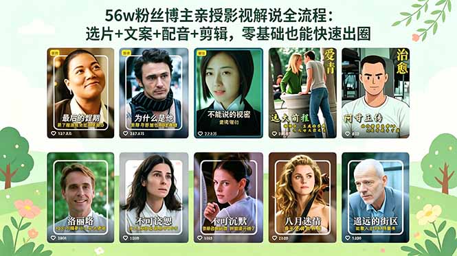 [短视频运营]（18579期）56万粉丝博主亲授影视解说全流程：选片+文案+配音+剪辑，零基础也能快速出圈-第1张图片-智慧创业网