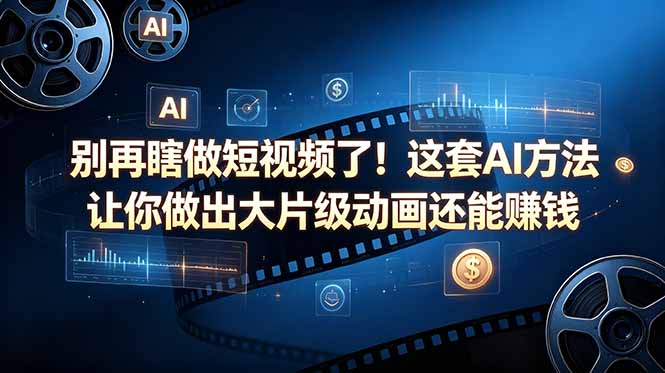 [国外项目]（18549期）别再瞎做短视频了！这套 AI 方法让你做出大片级动画还能赚钱【原创双语字幕】-第1张图片-智慧创业网