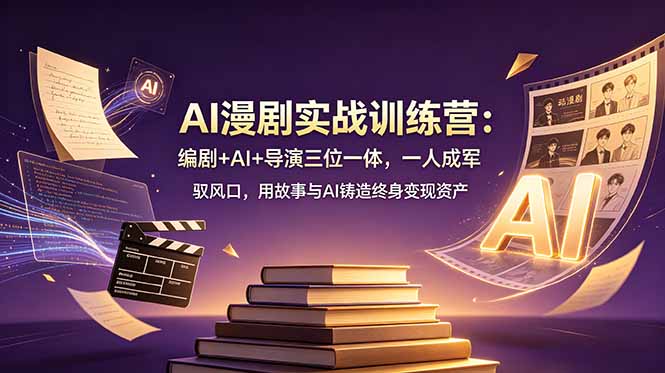 [AI人工智能]（19032期）AI漫剧实战训练营：编剧+AI+导演三位一体，一人成军 驭风口，用故事与AI铸造终身变现资产