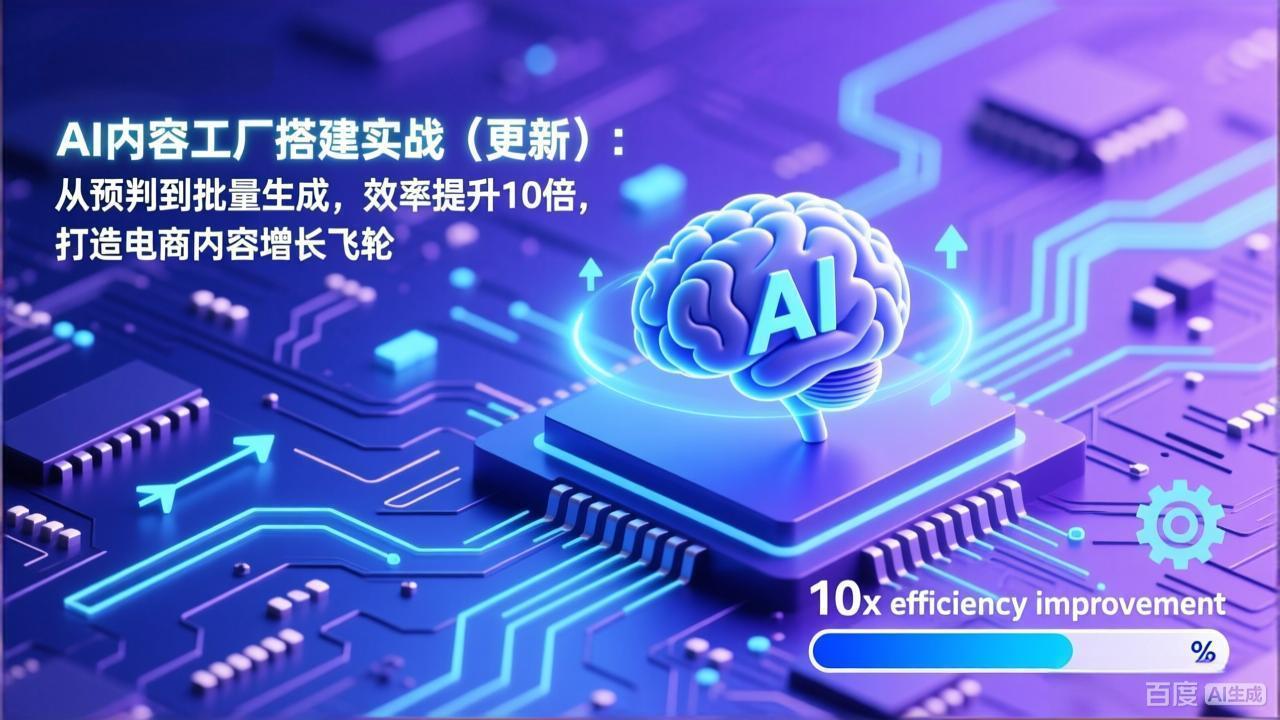 [人工智能]（17210期）AI内容工厂搭建实战（更新）：从预判到批量生成，效率提升10倍，打造电商内容增长飞轮