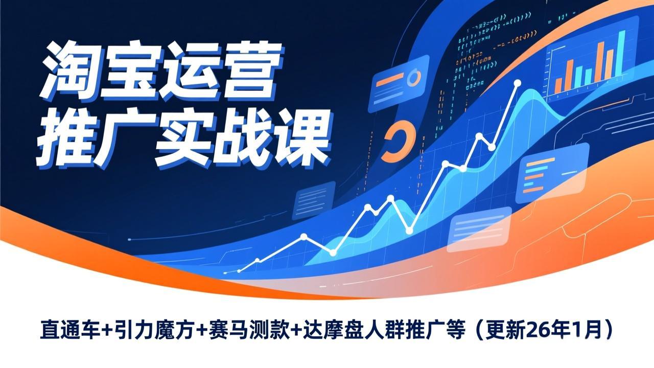 [国内电商]（17200期）淘宝运营推广实战课，直通车+引力魔方+赛马测款+达摩盘人群推广等（更新26年1月）