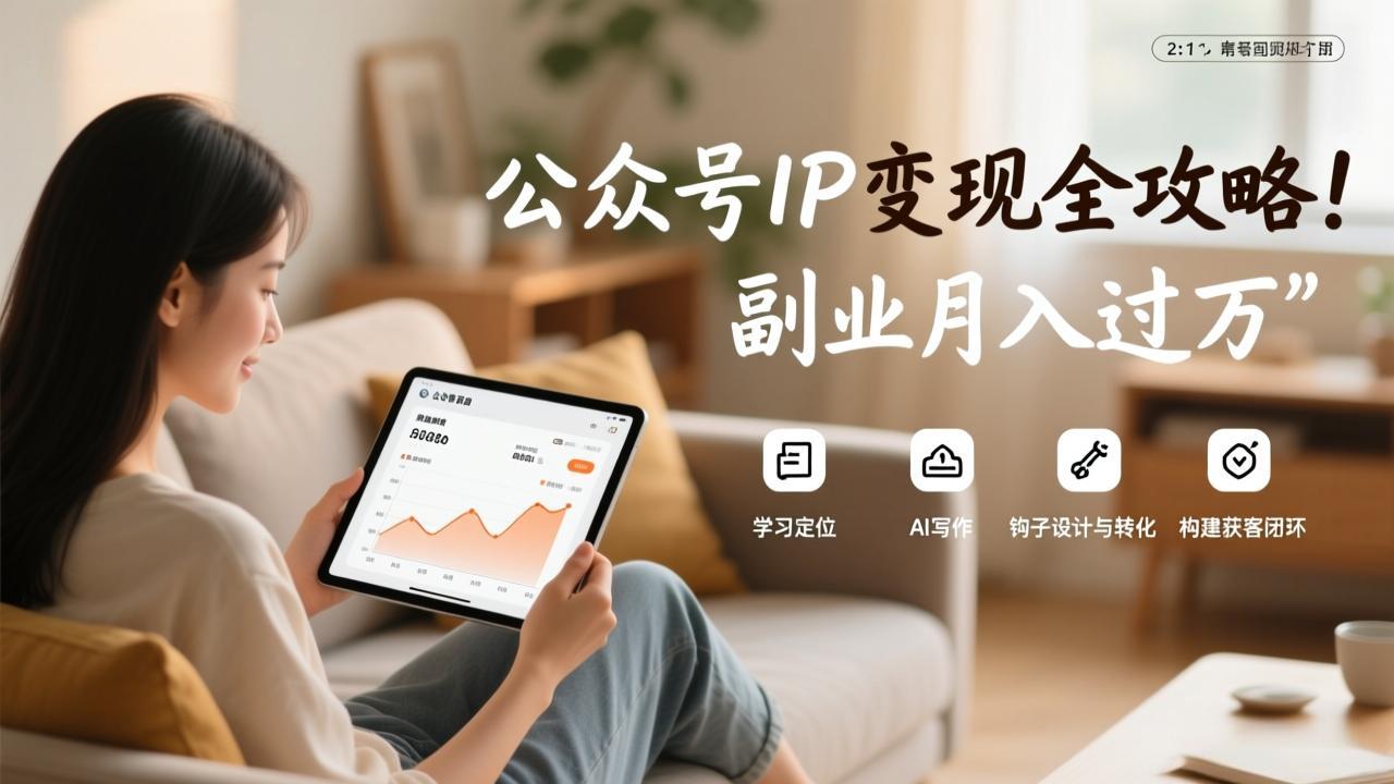 [公众号]（17275期）公众号IP变现全攻略，学习定位、AI写作、钩子设计与转化，构建获客闭环，副业月入过万