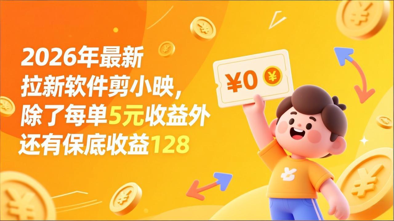 [CPA CPS]（17306期）最新拉新软件剪小映，除了每单5元收益外还有保底收益128