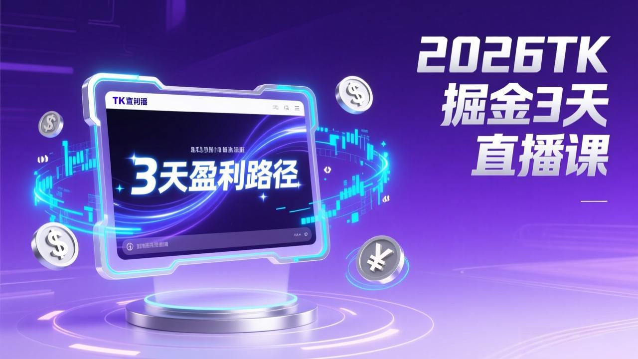 [直播玩法]（17147期）2026TK掘金直播课，起号涨粉+直播带货+商单变现+3天打通盈利路径，月入过万美金