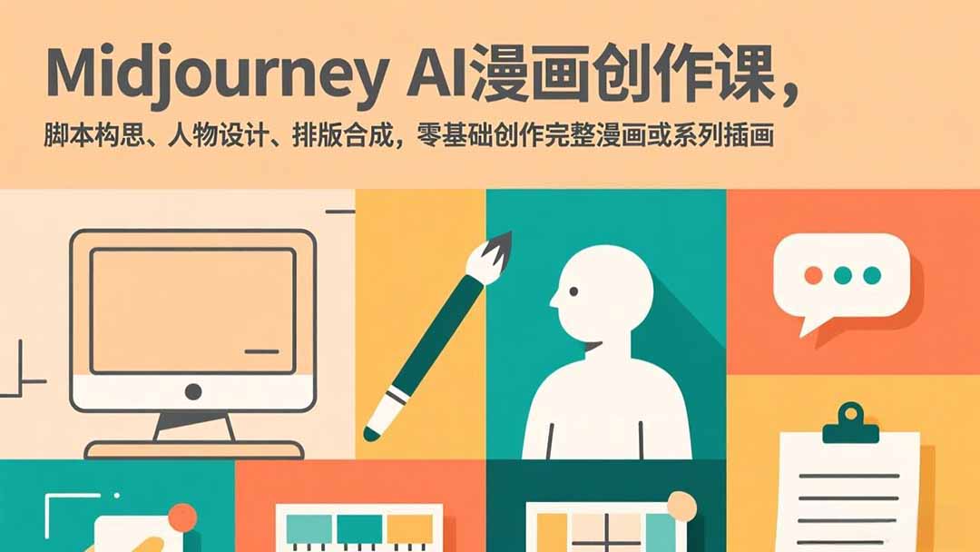 [人工智能]（17299期）Midjourney AI漫画创作课，脚本构思、人物设计、排版合成，零基础创作完整漫画或系列插画