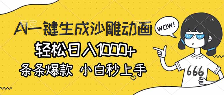 [虚拟项目]（17240期）AI一键生成沙雕动画，轻松日入1000+，条条爆款，小白秒上手