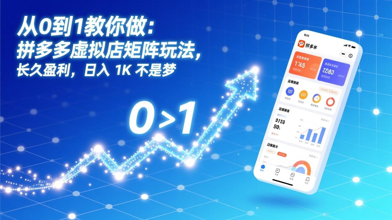 [虚拟项目]（17205期）从0到1教你做：拼多多虚拟店矩阵玩法，长久盈利，日入 1K 不是梦