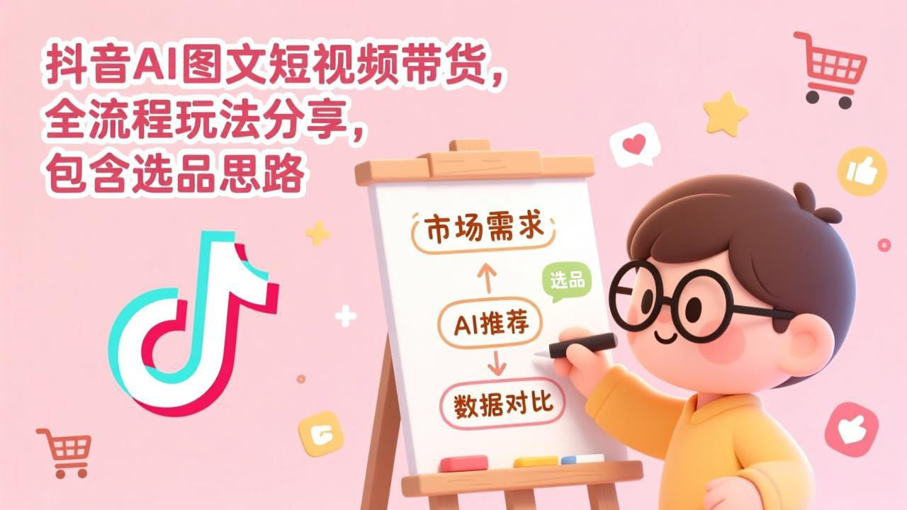 [虚拟项目]（17182期）抖音AI图文短视频带货，全流程玩法分享，包含选品思路