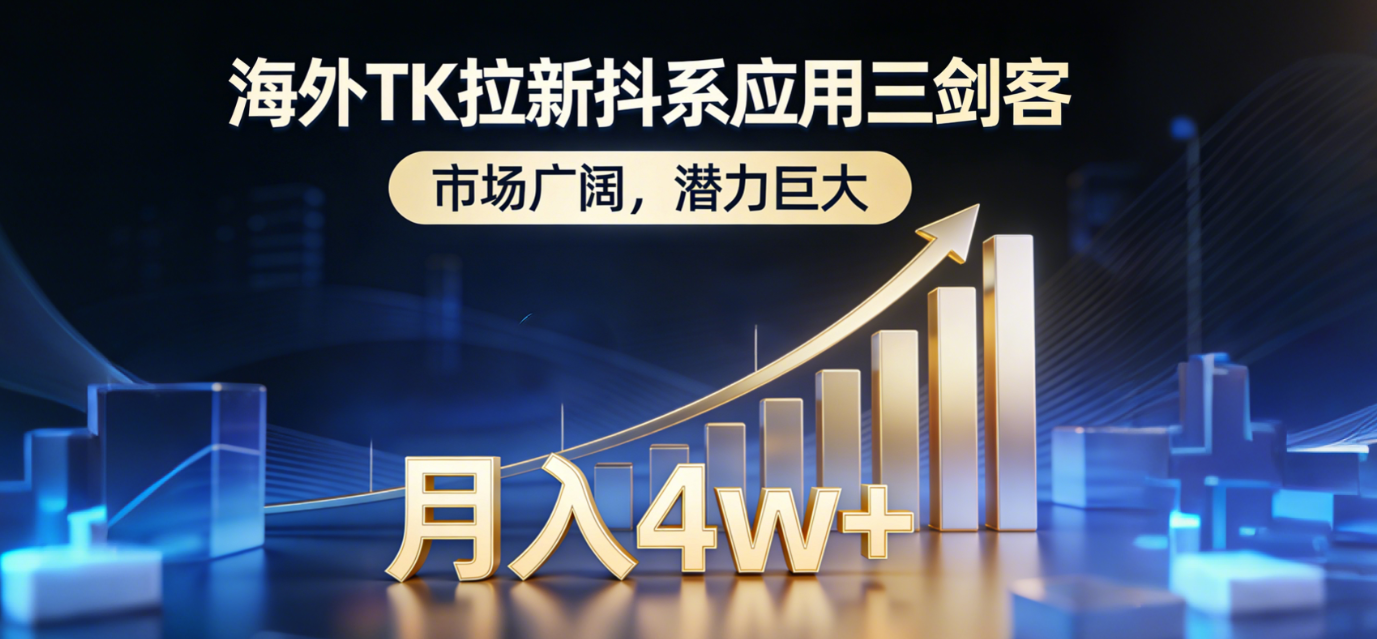 [虚拟项目]（17242期）海外TK拉新抖系应用三剑客，市场广阔，潜力巨大，月入1w+