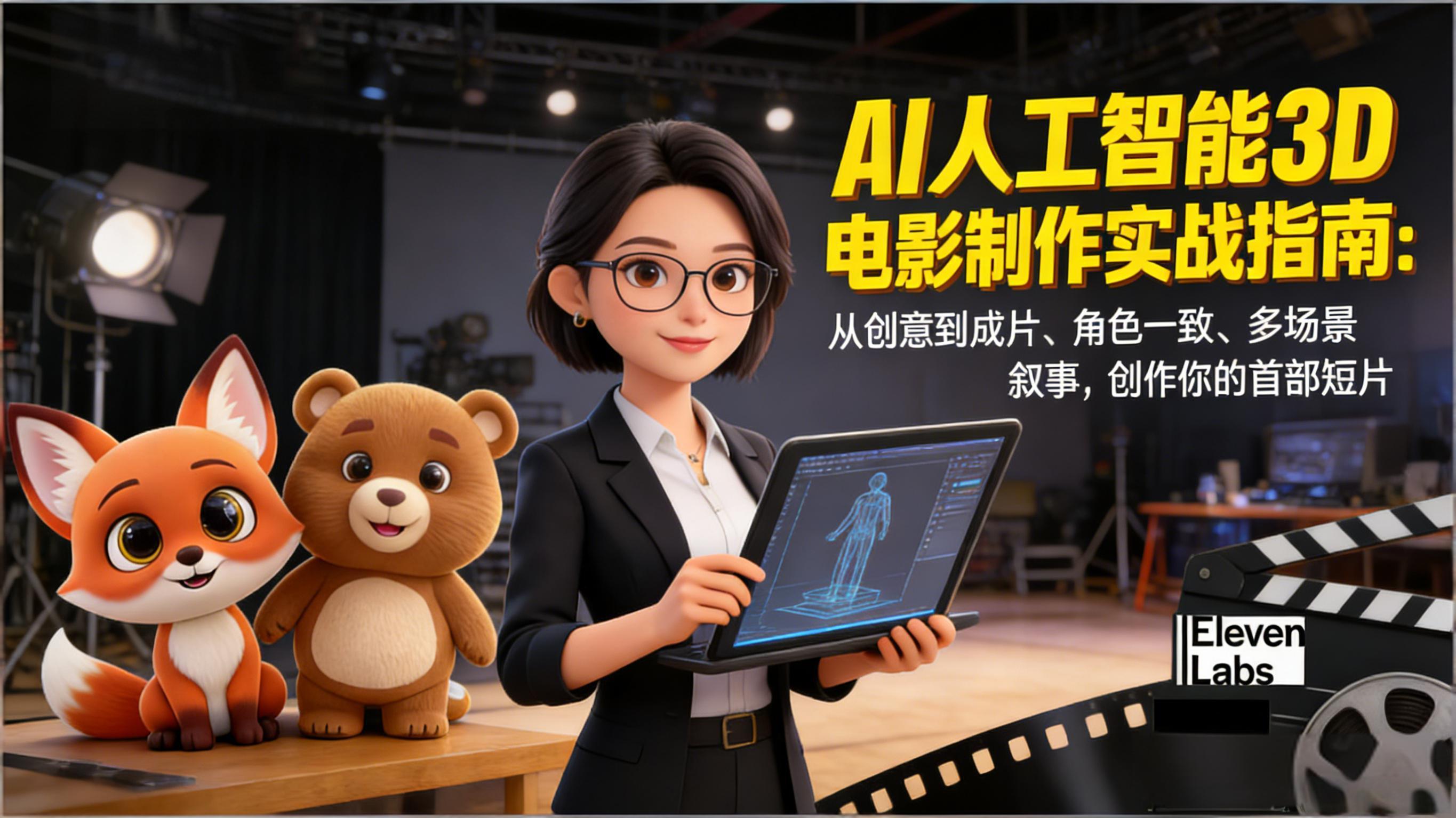 [人工智能]（17154期）AI人工智能3D电影制作实战指南：从创意到成片、角色一致、多场景叙事，创作你的首部短片