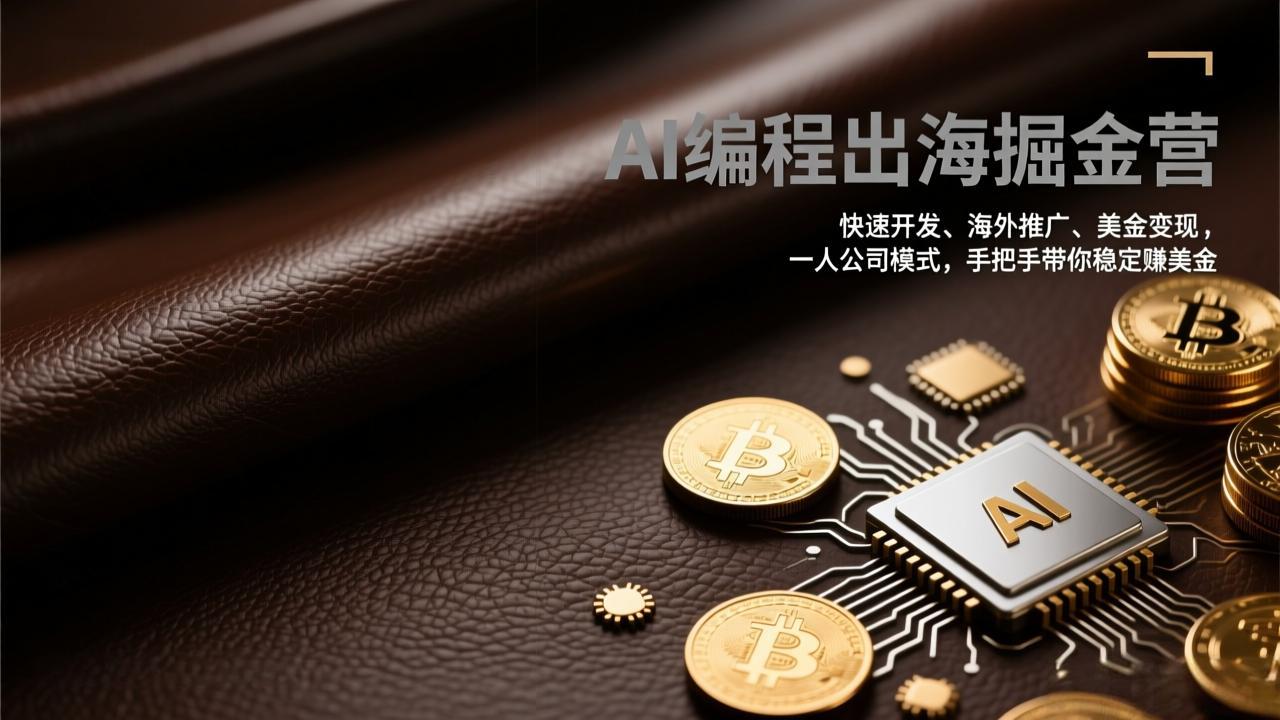 [人工智能]（17308期）AI编程出海掘金营：快速开发、海外推广、美金变现，一人公司模式，手把手带你稳定赚美金