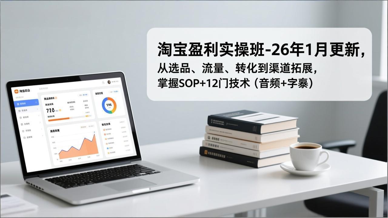 [国内电商]（17105期）淘宝盈利实操班-26年1月更新，从选品、流量、转化到渠道拓展，掌握SOP+12门技术（音频+字幕）