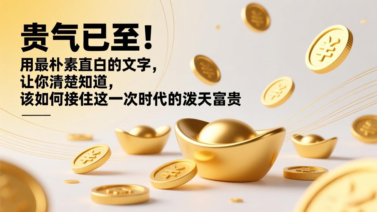 [投资理财]（17049期）付费文章：贵气已至！用最朴素直白的文字，让你清楚知道，该如何接住这一次时代的泼天富贵-第1张图片-智慧创业网