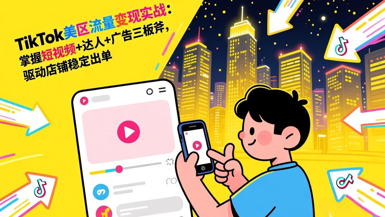 [跨境电商]（17244期）TikTok美区流量变现实战：掌握短视频+达人+广告三板斧，驱动店铺稳定出单