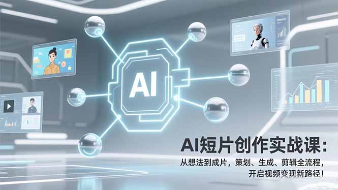 [人工智能]（17327期）AI短片创作实战课：从想法到成片，策划、生成、剪辑全流程，开启视频变现新路径！
