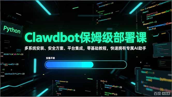 [人工智能]（17343期）Clawdbot保姆级部署课，多系统安装、安全方案、平台集成，零基础教程，快速拥有专属AI助手