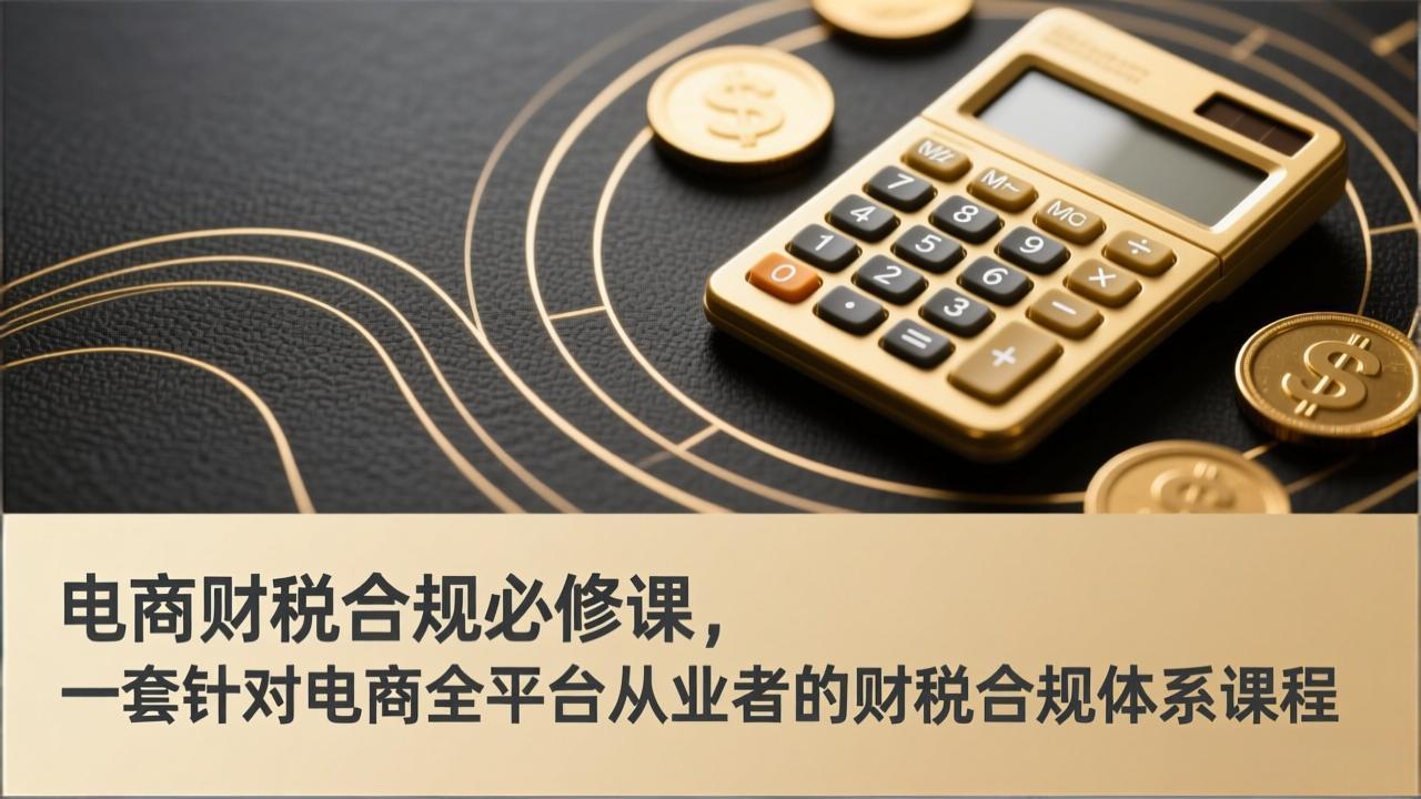 [国内电商]（17359期）电商财税合规必修课，是一套针对电商全平台从业者的财税合规体系课程