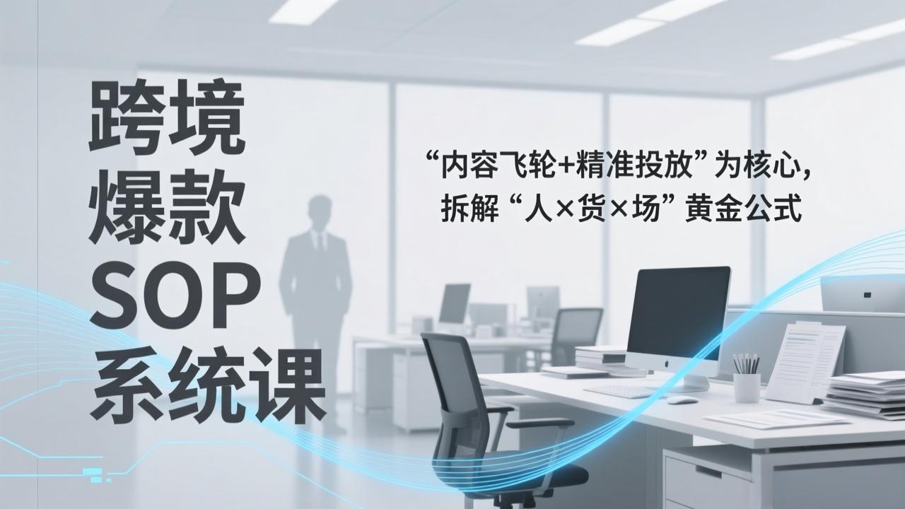 [跨境电商]（17370期）跨境爆款SOP系统课，“内容飞轮+精准投放”为核心，拆解“人×货×场”黄金公式