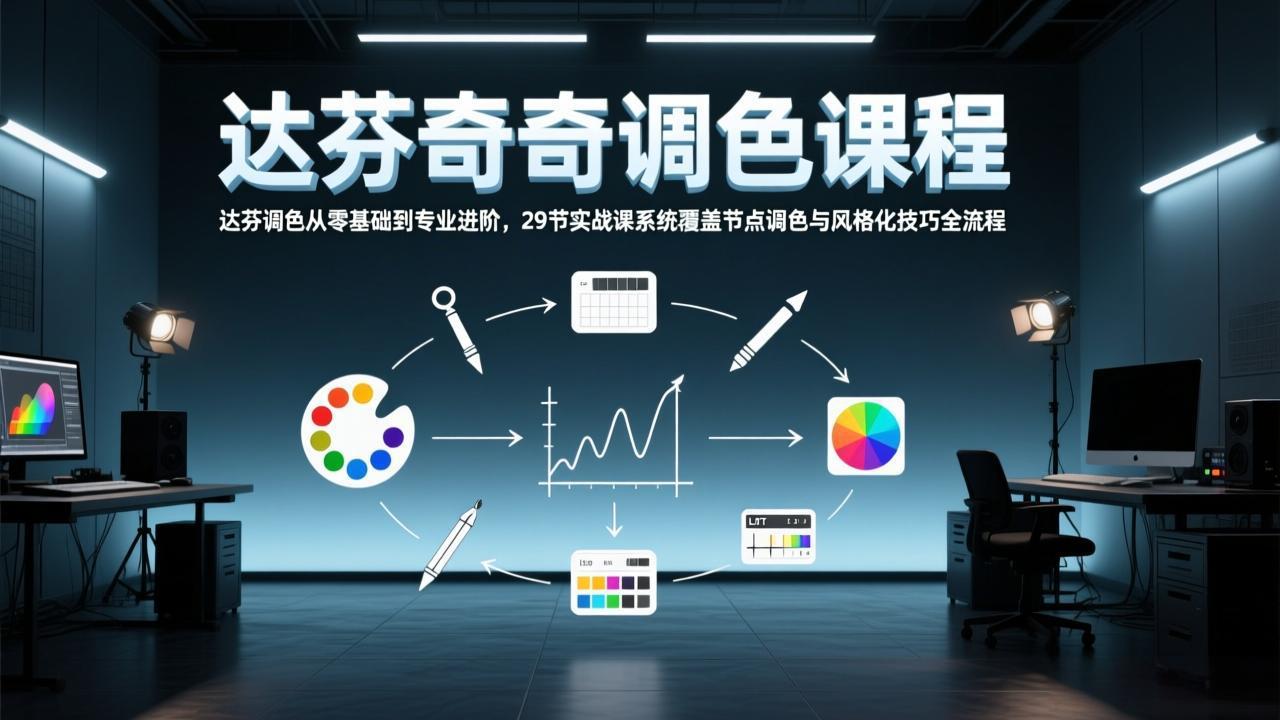 [美工-摄影-建站]（17484期）达芬奇调色从零基础到专业进阶，29节实战课系统覆盖节点调色与风格化技巧全流程