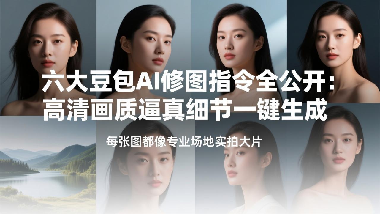 [人工智能]（17481期）六大豆包AI修图指令全公开：高清画质逼真细节一键生成，每张图都像专业场地实拍大片