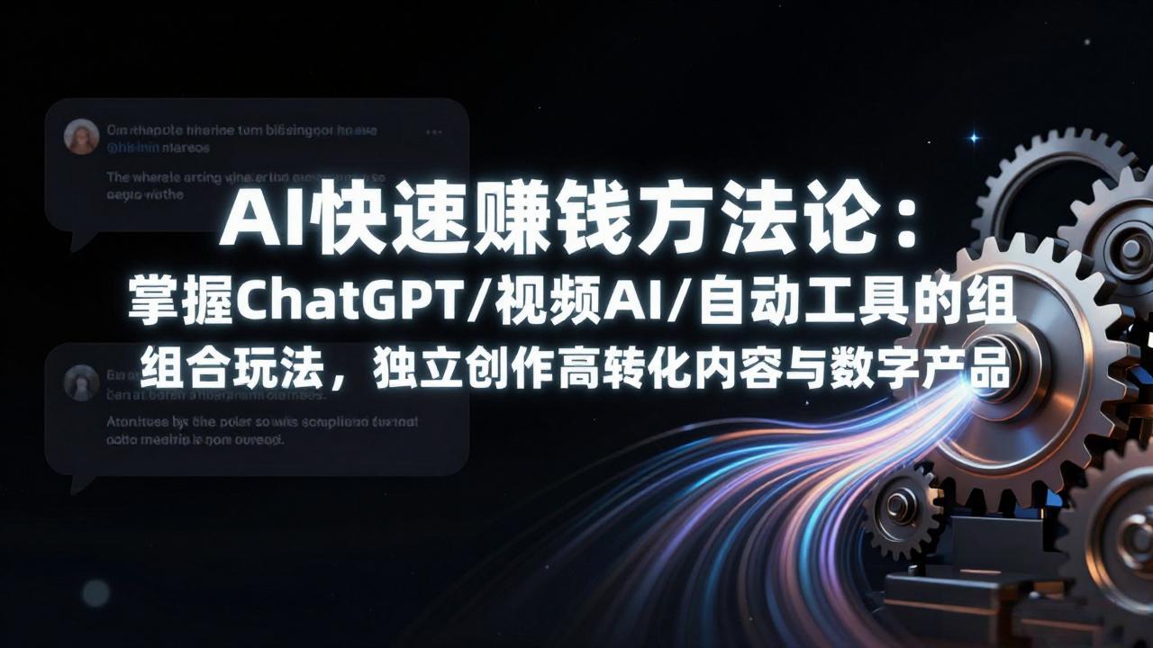 [人工智能]（17560期）AI快速赚钱方法论：掌握ChatGPT/视频AI/自动化工具的组合玩法，独立创作高转化内容与数字产品