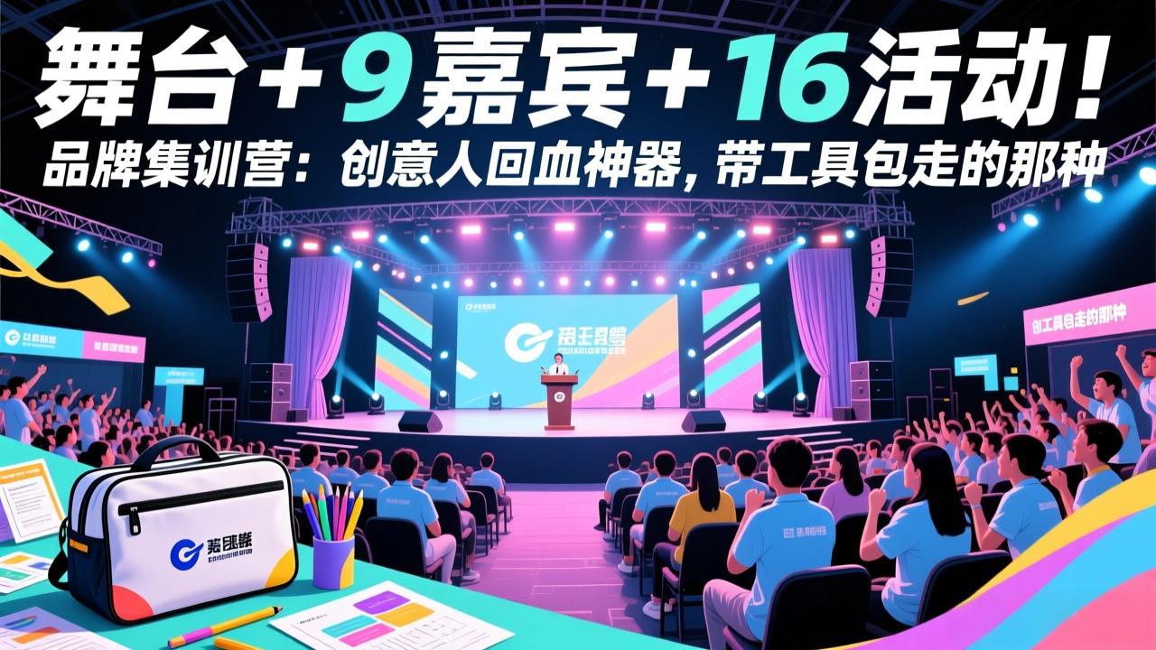 [创业项目]（17413期）舞台 + 9 嘉宾 + 16 活动！品牌集训营：创意人回血神器，带工具包走的那种