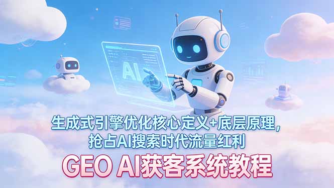 [人工智能]（17604期）GEO AI获客系统教程：生成式引擎优化核心定义+底层原理，抢占AI搜索时代流量红利