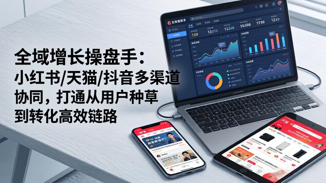 [创业项目]（17605期）全域增长操盘手：小红书/天猫/抖音多渠道协同，打通从用户种草到转化高效链路