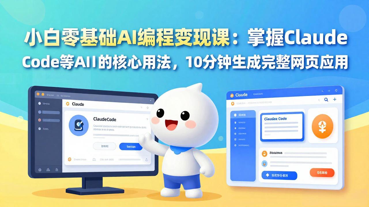 [人工智能]（17562期）小白零基础AI编程变现课：掌握Claude Code等AI工具的核心用法，10分钟生成完整网页应用