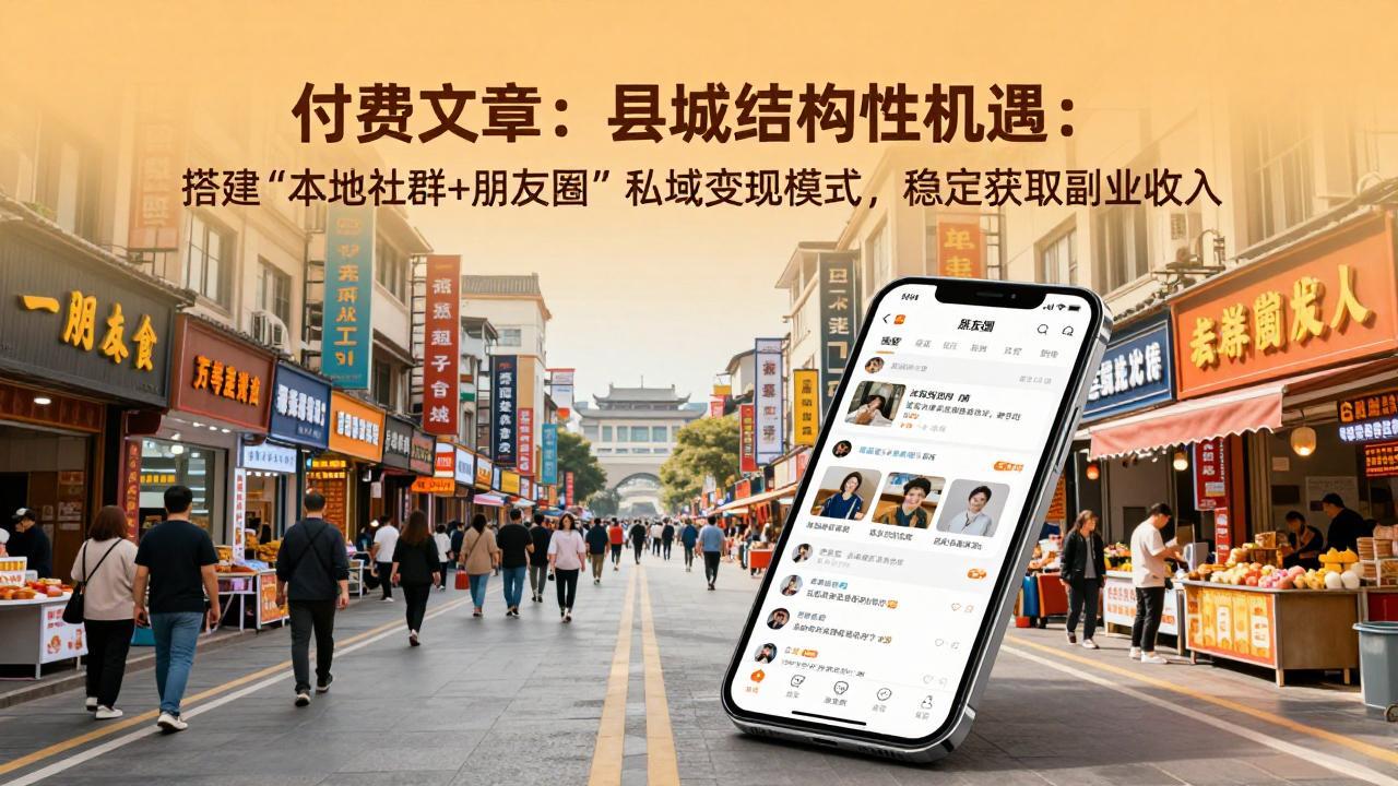 [创业项目]（17518期）付费文章：县城结构性机遇：搭建“本地社群+朋友圈”私域变现模式，稳定获取副业收入
