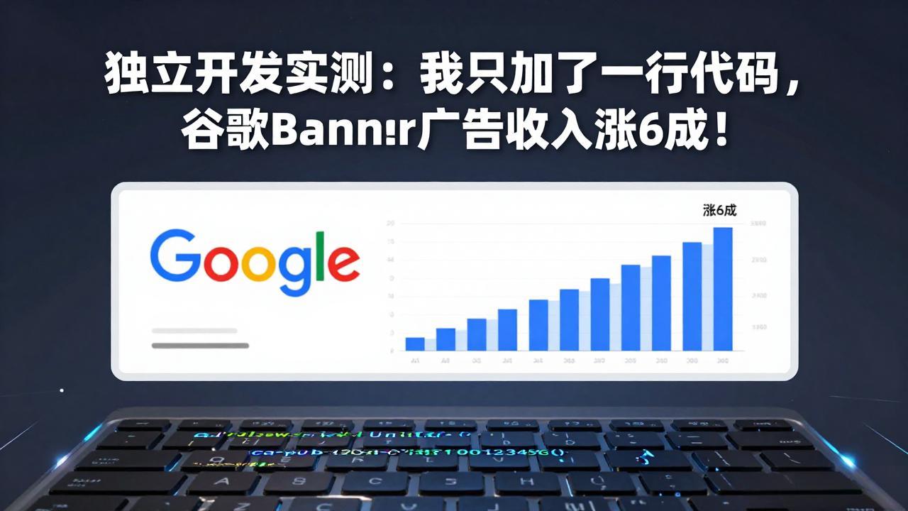 [引流涨粉]（17574期）付费文章：独立开发实测：我只加了一行代码，谷歌Banner广告收入涨6成！