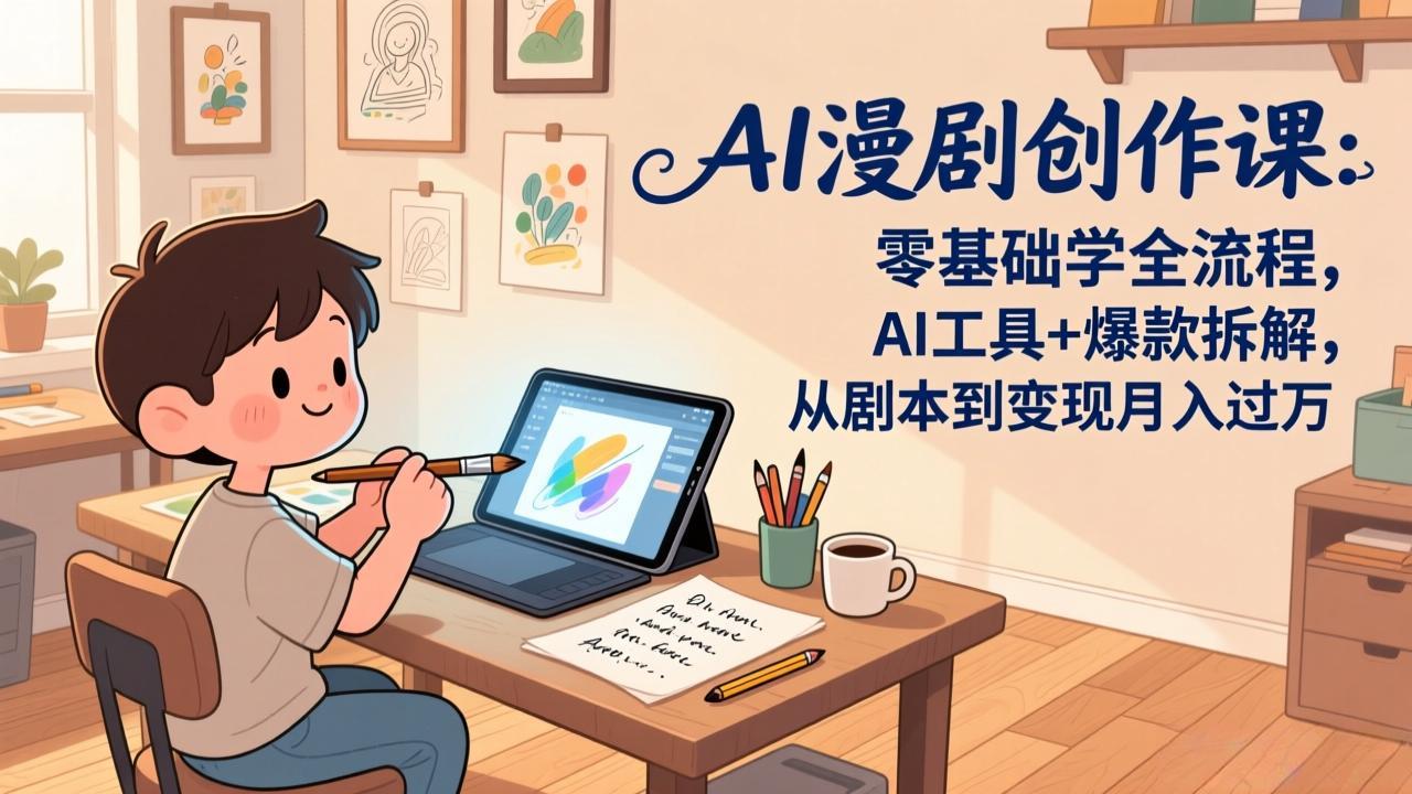 [人工智能]（17519期）AI漫剧创作课：零基础学全流程，AI工具+爆款拆解，从剧本到变现月入过万